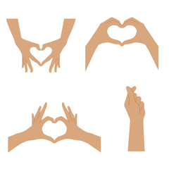 Hand gesture love symbol. Self-love. Heart design for printing greeting cards, banners, posters