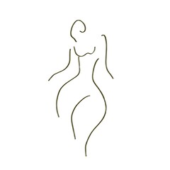 silhouette of a woman line art illustration 