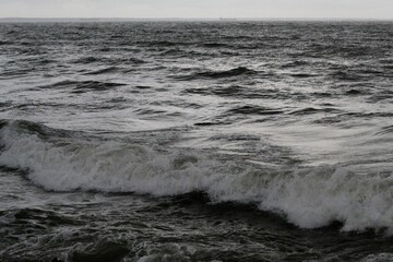 Dark sea with waves. Water Surface Textured.