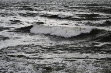 Dark sea with waves. Water Surface Textured.