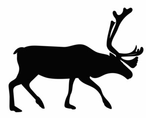 deer black silhouette on a white background