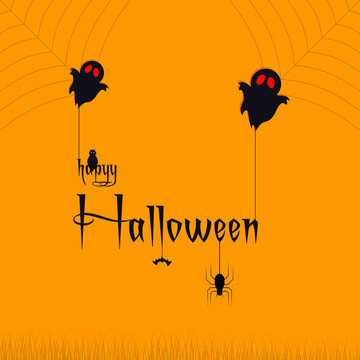 Happy Halloween background template, poster, elements design