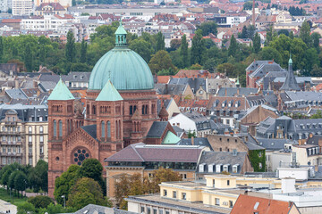 Fototapeta premium Top view of Strasbourg city