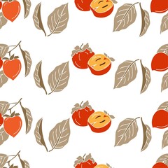 Persimmon seamless pattern
