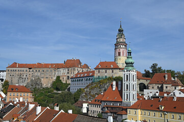 Obraz premium old town and castle in Cesky Krumlov cityscape Czech republic