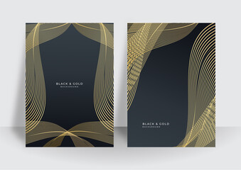 Modern luxury gold black cover design background