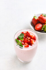 Strawberry yogurt with fresh berries