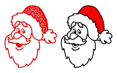 vector christmas illustration of santa head