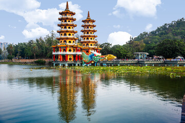 Kaohsiung, Taiwan Lotus Pond's Dragon and Tiger Pagodas
