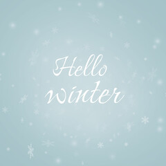 Naklejka na ściany i meble Hello Winter Template Vector Illustration Snowflakes Beautiful Lettering