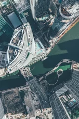 Abwaschbare Fototapete Grün blau Luftaufnahme von Miami nach Brickell