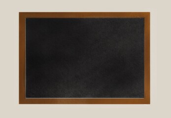 Pizarra con  fondo negro y marco de madera, educación y ocio, colegio. Blackboard with black background and wooden frame, education and leisure, college.