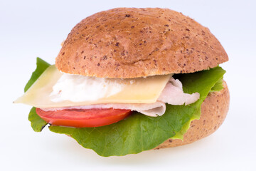 kanapka, jedzenie, ser, bułeczki, sałata, pomidor, posiłek, lunch, przekąska, smaczny