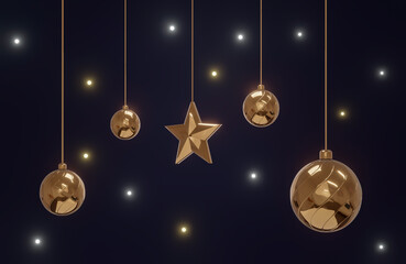 3D Rendering.Christmas and New Year concept