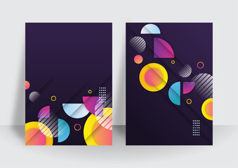 Abstract modern colorful gradient geometric futuristic background covers set