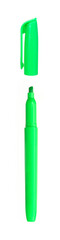 Green marker or felt-tip with cap isolated on white background