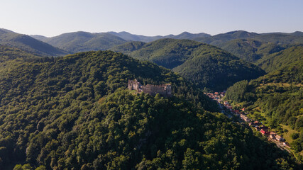 View of Sasovsky castle in Sasovske podhradie village in Slovakia