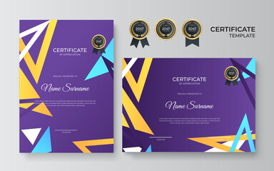 Certificate of Appreciation template. Trendy geometric design.