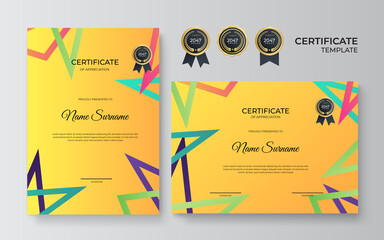 Certificate of Appreciation template. Trendy geometric design.