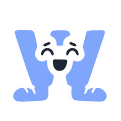 Letter w funny character in sneakers