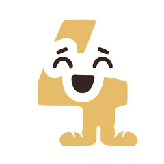 Number 4 funny character in sneakers