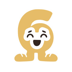 Number 6 funny character in sneakers