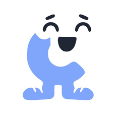 Letter c funny character in sneakers