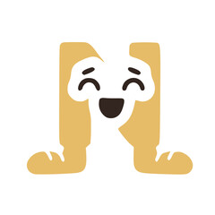 Letter n funny character in sneakers