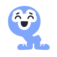 Letter q funny character in sneakers