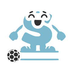 Letter s football player character, name monogram design