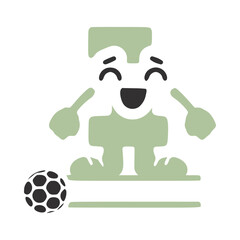 Number 1 football player character, name monogram design