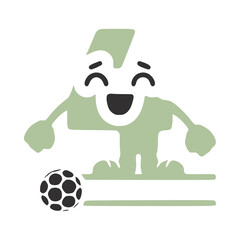 Number 4 football player character, name monogram design