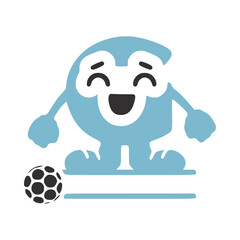 Letter g football player character, name monogram design