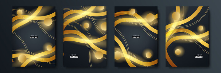 Modern luxury premium elegant gold black abstract background with lines texture pattern