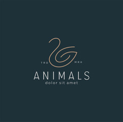 Simple elegant monoline swan logo design Line art style luxury design inspiration © blueberry 99d