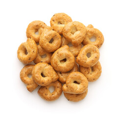 Top view of traditional italian taralli