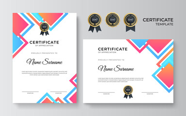 Certificate of Appreciation template. Trendy geometric design.