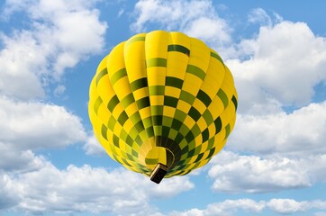 European hot air balloon festival. Hot air balloon flight over blue sky