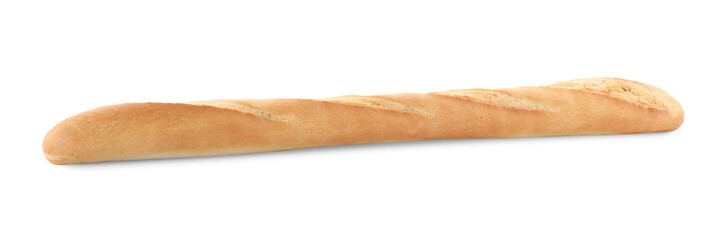 Tasty baguette isolated on white. Fresh bread