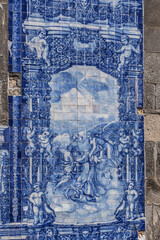 Santa Catarina Chapel - XVIII century Neoclassical temple decorated with the typical Portuguese Blue Tiles. Porto, Portugal.