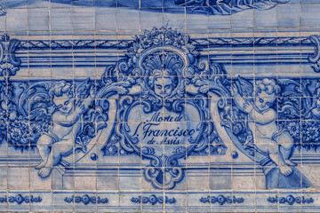 Fototapeta na wymiar Santa Catarina Chapel - XVIII century Neoclassical temple decorated with the typical Portuguese Blue Tiles. Porto, Portugal.