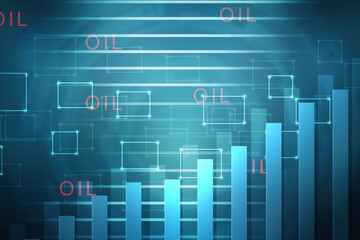 2d rendering Stock market online business concept. business Graph 