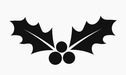 Naklejka premium Holly berry black shape icon.
