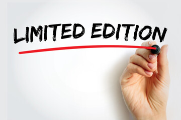 LIMITED EDITION underlined text with marker, concept background