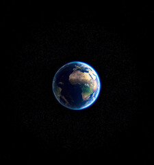 Fototapeta na wymiar Space junk, view of the Earth from space surrounded by debris. 3d rendering. Element of this image is furnished by NASA 