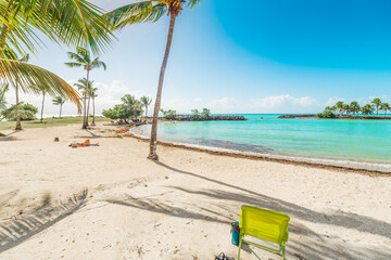 Beach chair in Bas du Fort beach