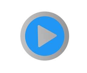 Blue modern button icon on the white background.
