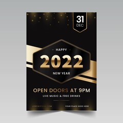 new year  2022 party flyer template vector design illustration