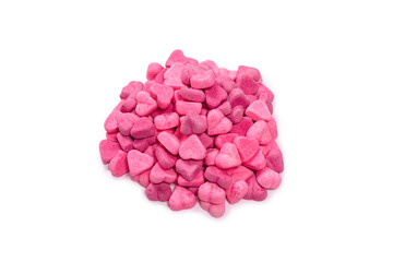 Assorted gummy candies. Top view. Jelly  sweets. Isolated on white.