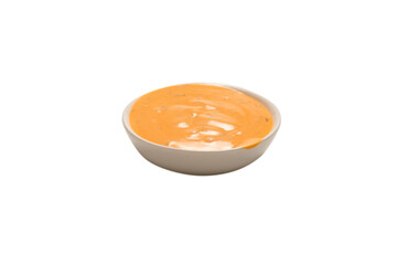 Sauce in a bowl isolated on white background.